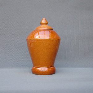Keramische eigen ontwerp keepsake urn, Honingbruin