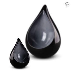 KeFPU 008 S – Mini Keramische Celest Traan Urn Inktzwart - Grijs (0.4 liter)ramische urn Celest inkt zwart DUO - traan klein
