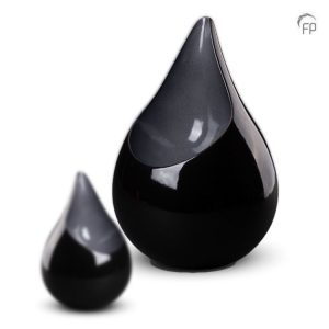 Keramische urn Celest inkt zwart DUO set - traan