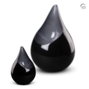 Keramische urn Celest inkt zwart DUO set - traan klein