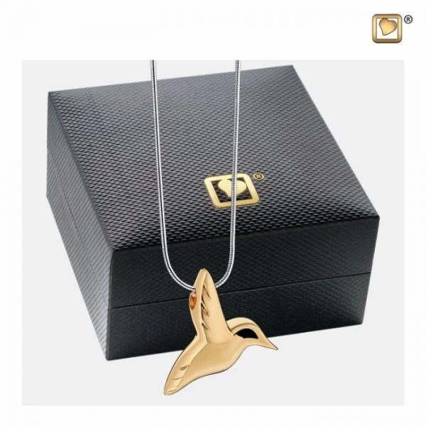 Ashanger Kolibrie Verguld Zilver inclusief Collier - Afbeelding 4