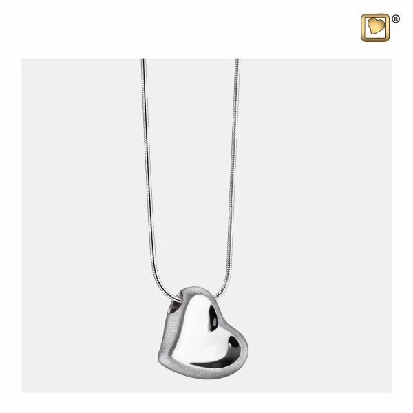 Ashanger Hart Zilverkleurig inclusief Collier - Afbeelding 2
