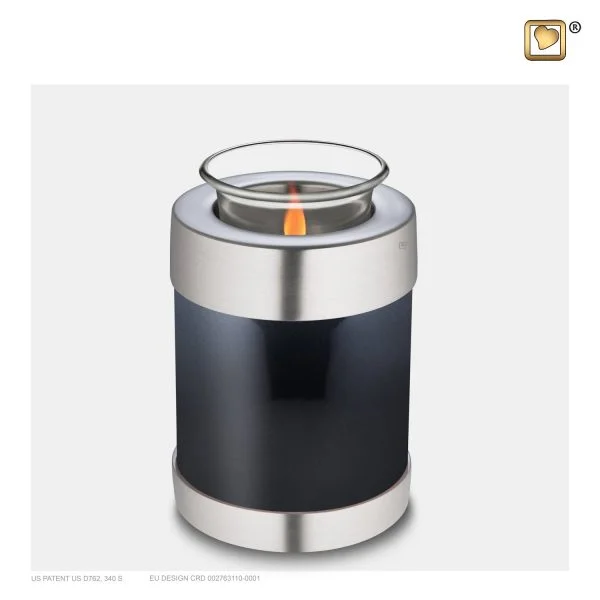 T650 - Urn Waxinelichthouder Zwart