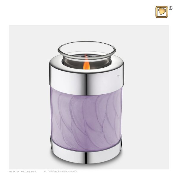 T670 - Urn Waxinelichthouder Lavendel Gemarmerd