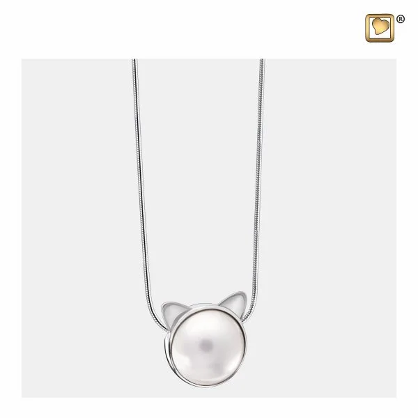 Ashanger Poes Met Parelmoer Decoratie inclusief Collier - Afbeelding 2