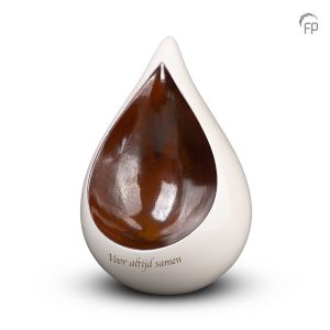 FPU 006 – Grote Keramische Celest Traan Urn Wit – Bruin (3.4 liter)