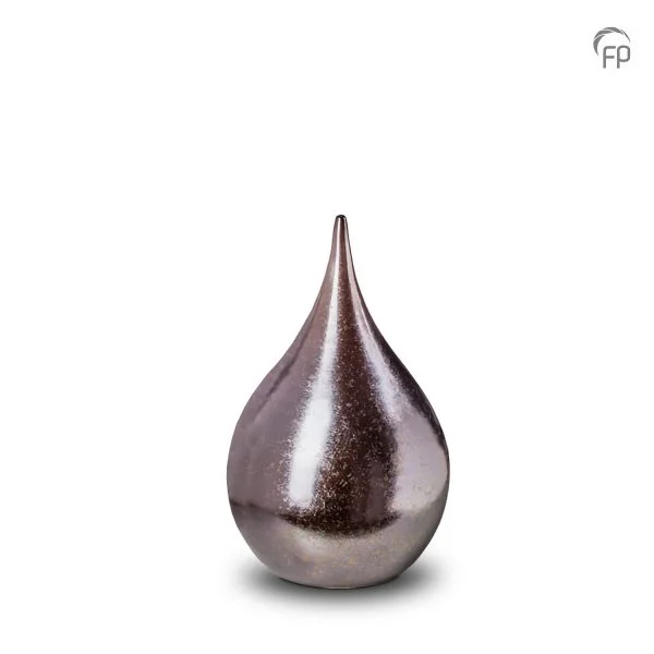KU 512 S – Kleine Keramische Urn Druppel Metallic (0.8 liter)