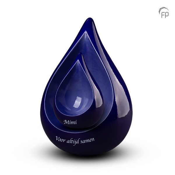 PSETFPU007 – Keramische Celest Traan Urn Blauw Promotieset (3.4 en 0.4 liter)