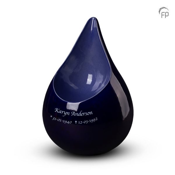 FPU 011 – Grote Keramische Celest Druppel Urn Blauw (3.5 liter)