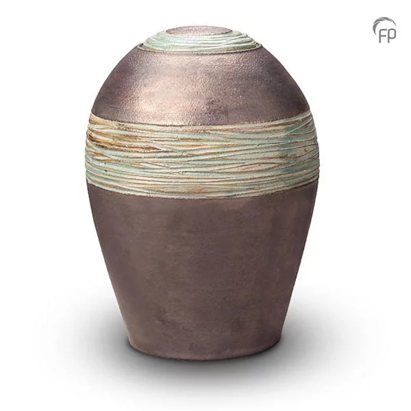 KU 304 – Grote Keramische Urn Groene Enkele Band (5.4 liter)