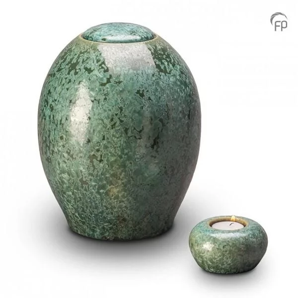 PSETKU301 – Keramische Urn Groen Promotieset (3.8 en 0.05 liter)
