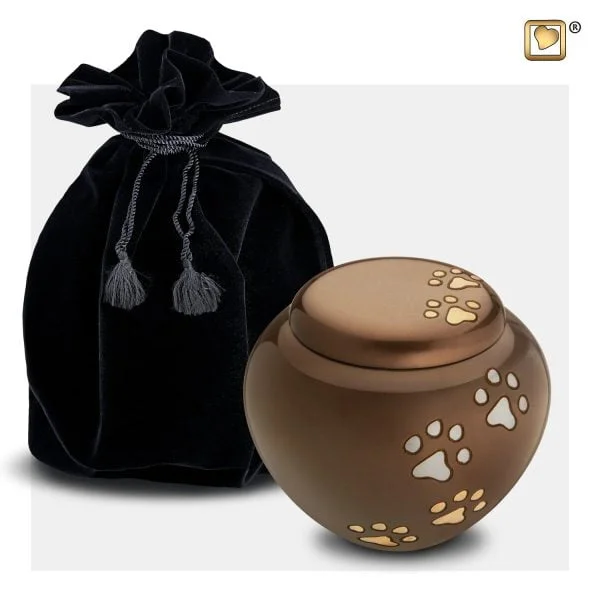 Urn Hond Brons Goud Zilver Met Pootafdruk Mini (0.5 liter) - Afbeelding 4