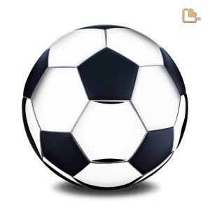 Urn Football-Matzwart-Glimmend Zilver-A1150
