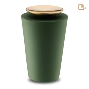 A1070 - Crescent Urn Sage Green - Geborsteld Goud