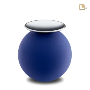 A1073 - Crescent Sphere Urn Navy – Gepolijst Zilver (3.6 liter)