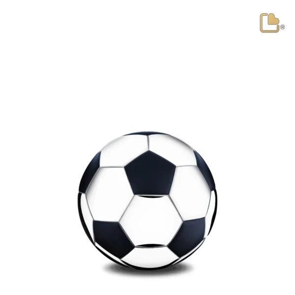 Artikelnr: K1150 – Mini Urn Football Matzwart – Glimmend Zilver (0.64 liter)
