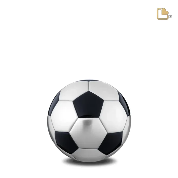 Artikelnr: K1151 – Mini Urn Football Matzwart – Geborsteld Zilver (0.64 liter)