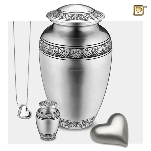 Set - LoveUrns Mini Urn Klassiek Geborsteld Tin (0.05 liter)