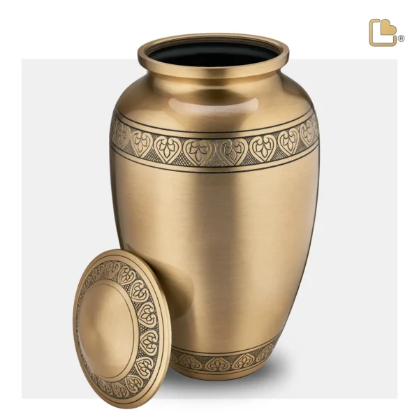 A211 - Grote LoveUrns Urn Klassiek Geborsteld Goud (3.4 liter)