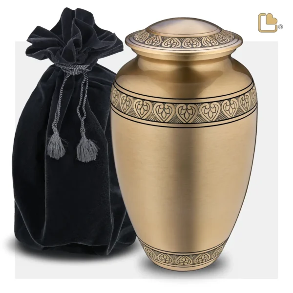 A211 - Grote LoveUrns Urn Klassiek Geborsteld Goud (3.4 liter)