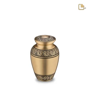 Artikelnr: K211 - LoveUrns Mini Urn Klassiek Geborsteld Goud (0.05 liter)