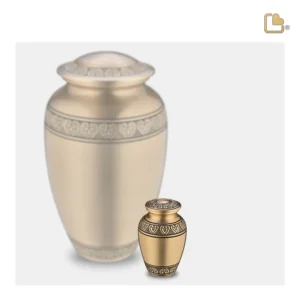 LoveUrns Mini Urn Klassiek Geborsteld Goud (0.05 liter)