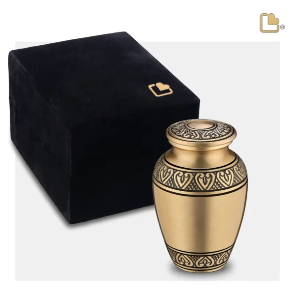 LoveUrns Mini Urn Klassiek Geborsteld Goud (0.05 liter)