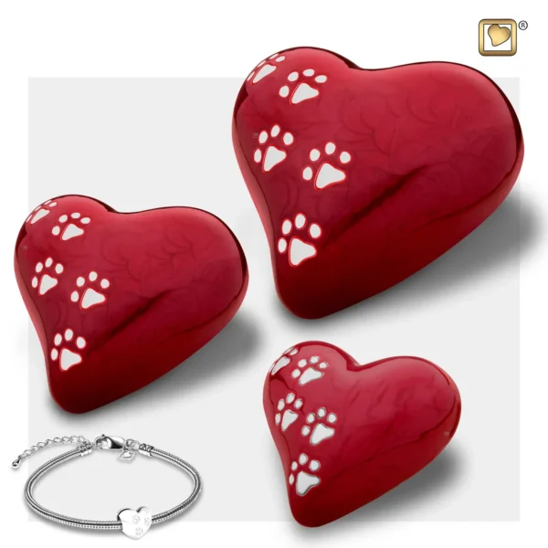 Set Hart Dieren Urn Rood Marmertint