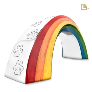 Artikelnr: P660L Groot Urn Hond Rainbow Bridge Met Pootafdruk (1.35 liter)