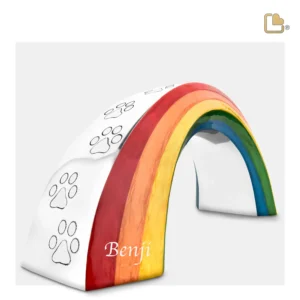 GRAVURE OP = Artikelnr: P660S Medium Urn Hond Rainbow Bridge Met Pootafdruk (0.7 liter)