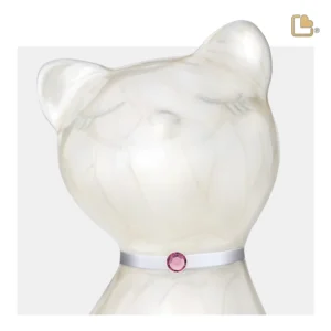 Artikelnr: P263 - Katten Urn Princess White Pearl (0.7 liter)