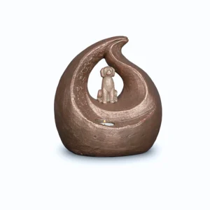 Keramische Traan Honden Urn Zittende Hond (2 liter)