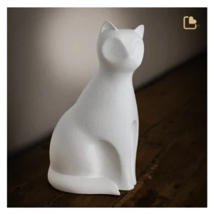 Artikelnr: CP210 LoveUrns Forever Porcelain Katten Urn Wit (0.7 liter)