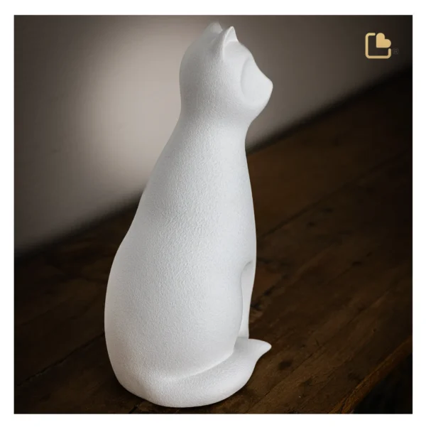 LoveUrns Forever Porcelain Katten Urn Wit (0.7 liter) - Afbeelding 4