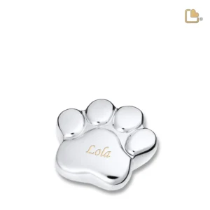 P670K Mini Urn Hond Pootafdruk Zilverkleur (0.05 liter)