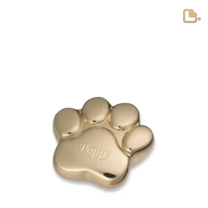 P671K Mini Urn Hond Pootafdruk Glanzend Goud (0.05 liter)
