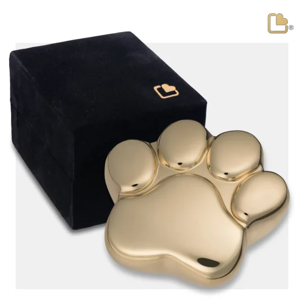 P671K Mini Urn Hond Pootafdruk Glanzend Goud (0.05 liter)