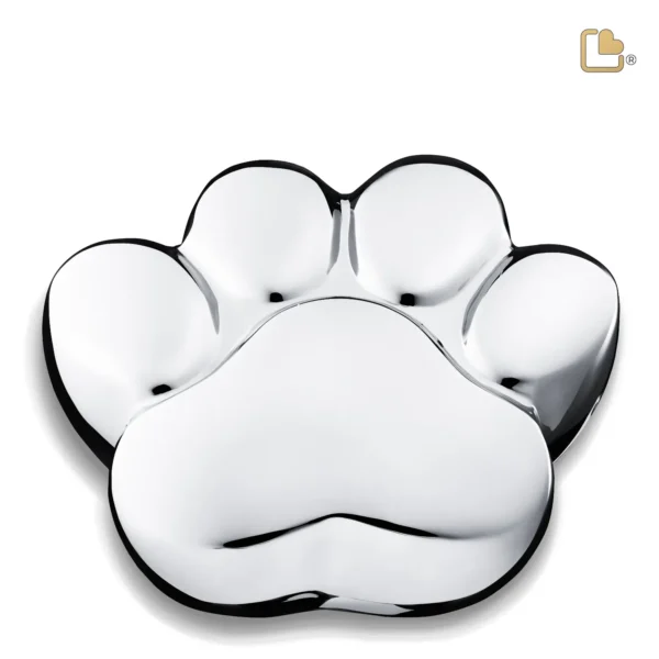 P672L Groot Urn Hond Pootafdruk Zilverkleur (1.2 liter)