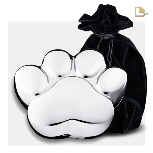 P670M Medium Urn Hond Pootafdruk Zilverkleur (0.7 liter)