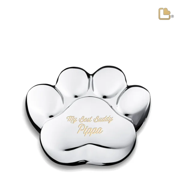 P670M Medium Urn Hond Pootafdruk Zilverkleur (0.7 liter)