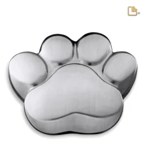 P672L Groot Urn Hond Pootafdruk Matzilver (1.2 liter)