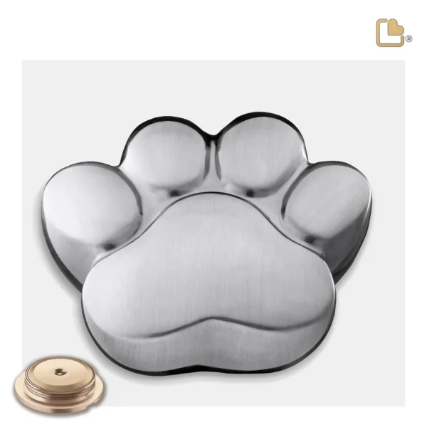 P672M Medium Urn Hond Pootafdruk Matzilver (0.7 liter)