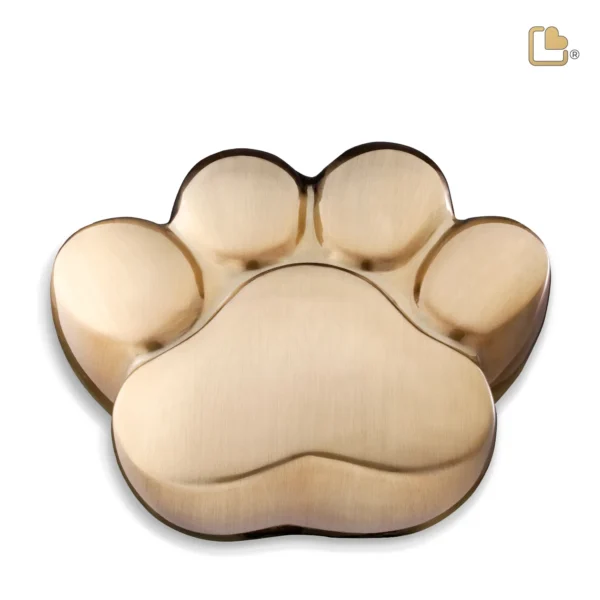 P673L Groot Urn Hond Pootafdruk Goudkleurig (1.2 liter)