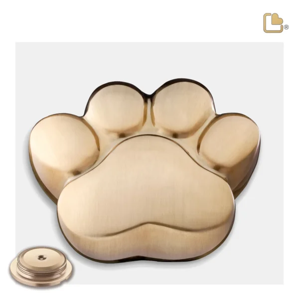 P673M Medium Urn Hond Pootafdruk Goudkleurig (0.7 liter)