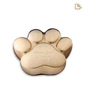 P673M Medium Urn Hond Pootafdruk Goudkleurig (0.7 liter)