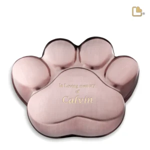 P673L Groot Urn Hond Pootafdruk Mat Rosegoud (1.2 liter)