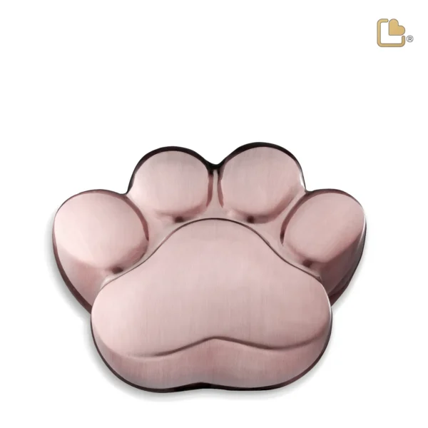 P674M Medium Urn Hond Pootafdruk Mat Rosegoud (0.7 liter)