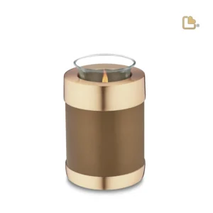 T651 - Urn Waxinelichthouder Goudbruin (0.45 liter)
