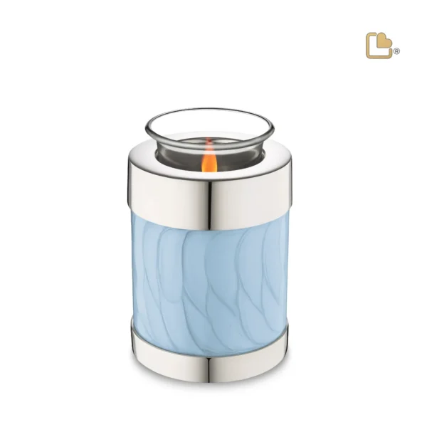 Urn Waxinelichthouder Blauw Gemarmerd (0.45 liter)