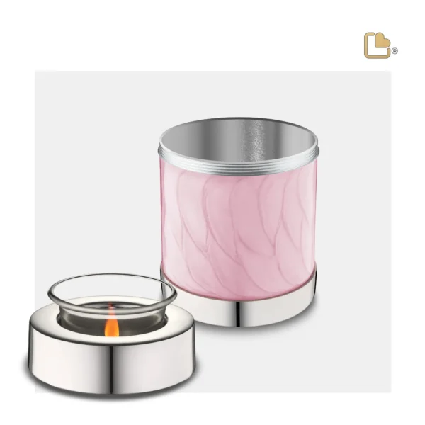 Urn Waxinelichthouder Roze Gemarmerd (0.45 liter) - Afbeelding 3